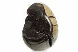 Septarian Dragon Egg Geode - Sparkly Black Crystals #329490-2